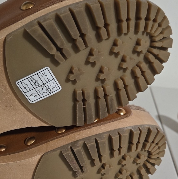 See by Chloe Joline Buckle Espadrille Brown Leather Studded Clog Sandals Size 38 - Picture 8 of 16